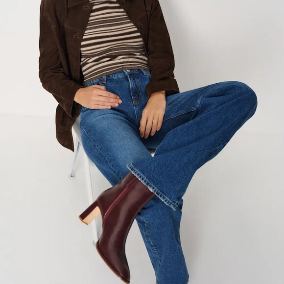 Reformation Gillian Ankle Boot Red - Size 7 - Picture 2 of 4